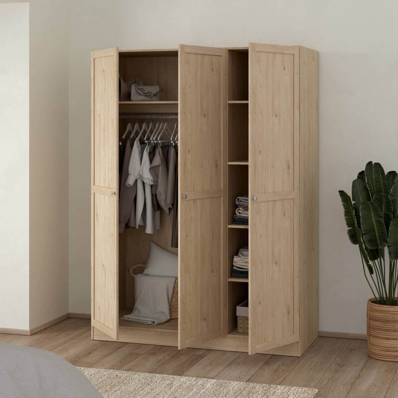 Furniture To Go Brande Oak 3 Door Wardrobe The Home and Office Stores