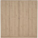 Furniture To Go Brande Oak 4 Door Wardrobe The Home and Office Stores