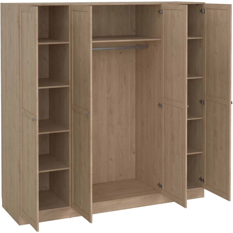 Furniture To Go Brande Oak 4 Door Wardrobe The Home and Office Stores