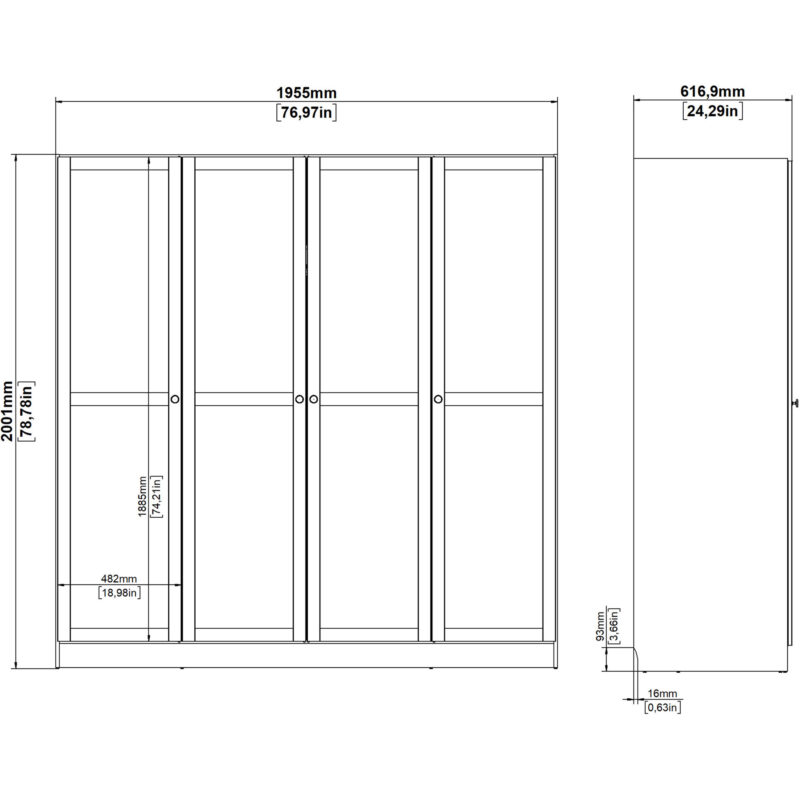 Furniture To Go Brande Oak 4 Door Wardrobe The Home and Office Stores