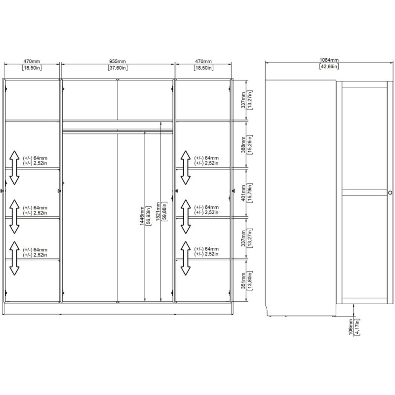 Furniture To Go Brande Oak 4 Door Wardrobe The Home and Office Stores