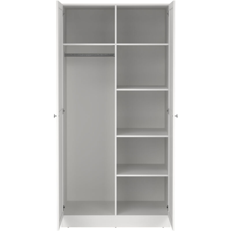 Furniture To Go Brande White 2 Door Wardrobe The Home and Office Stores