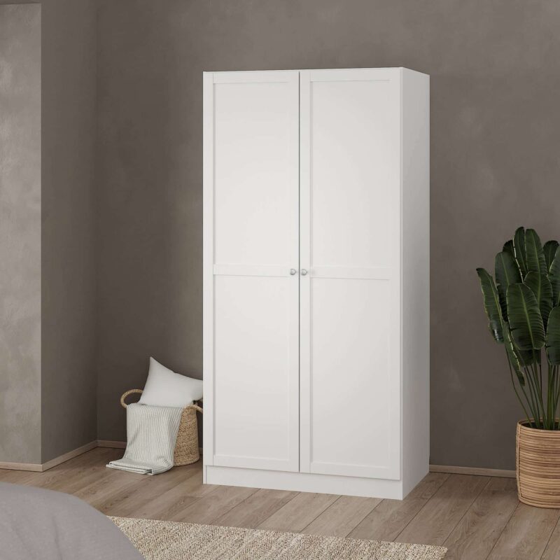 Furniture To Go Brande White 2 Door Wardrobe The Home and Office Stores