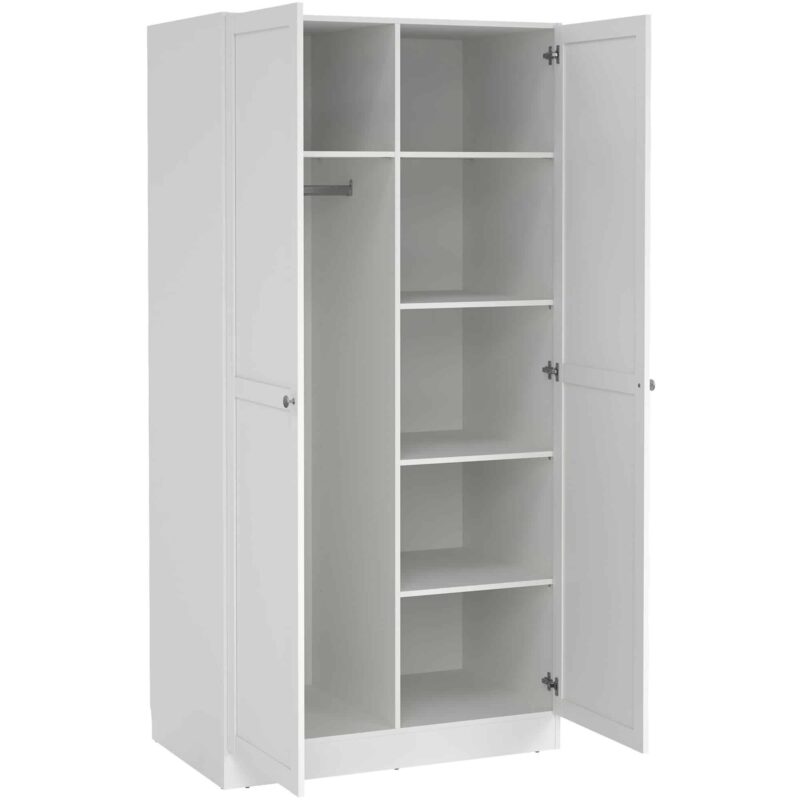 Furniture To Go Brande White 2 Door Wardrobe The Home and Office Stores