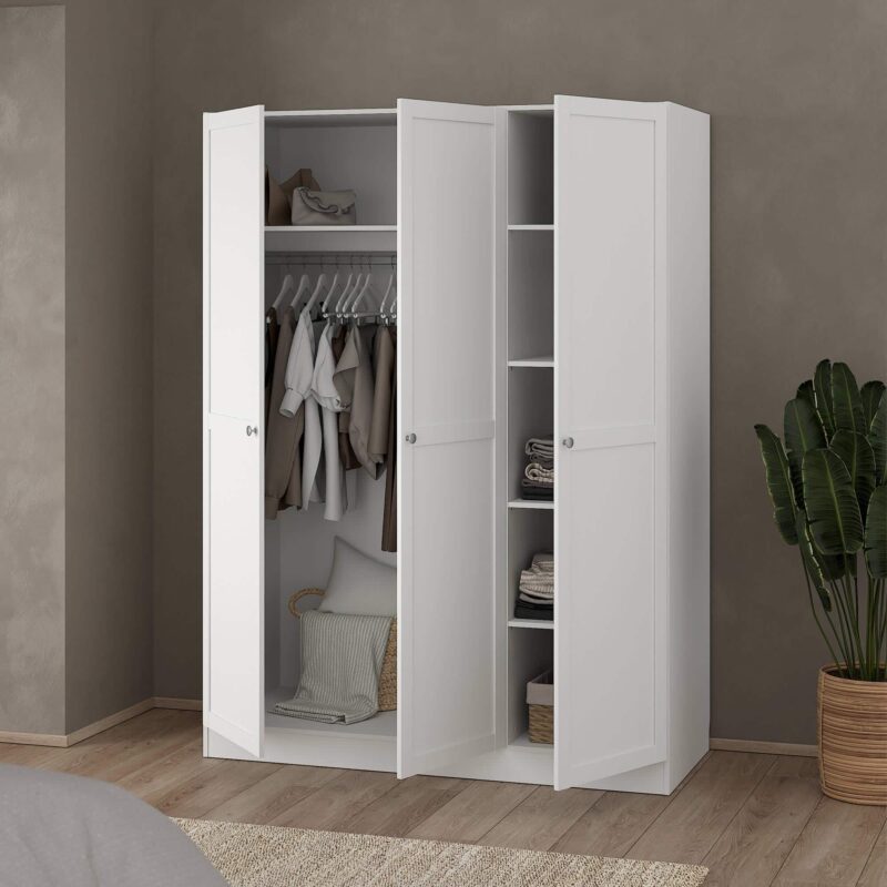 Furniture To Go Brande White 3 Door Wardrobe The Home and Office Stores
