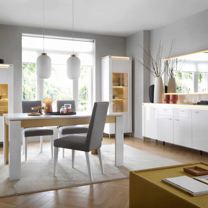 Furniture To Go Lazio Vitrin White 1 Door Display Cabinet The Home and Office Stores