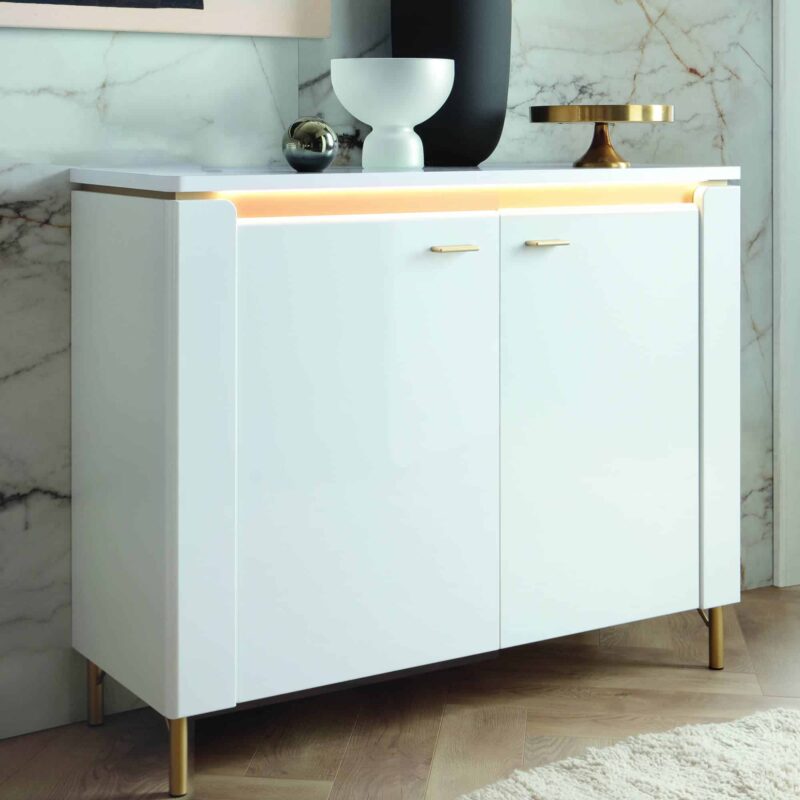 Furniture To Go Lazio White Sideboard 2 Door The Home and Office Stores