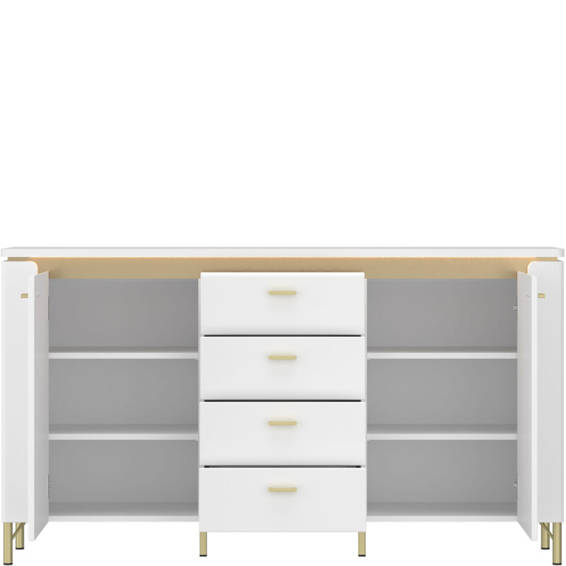 Furniture To Go Lazio White Sideboard 2 Door 4 Drawer The Home and Office Stores
