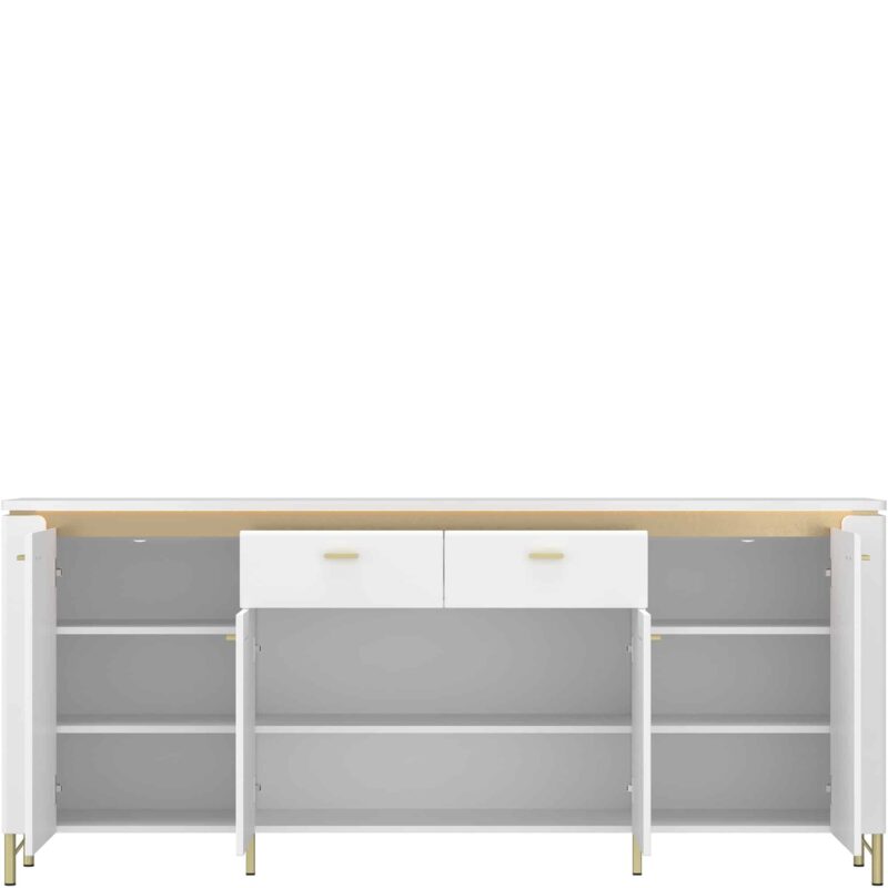 Furniture To Go Lazio White Sideboard 4 Door 2 Drawer The Home and Office Stores
