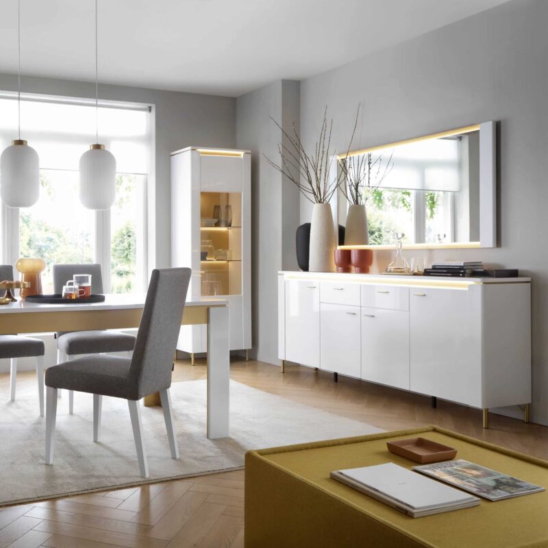 Furniture To Go Lazio White Sideboard 4 Door 2 Drawer The Home and Office Stores