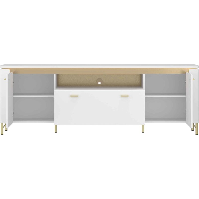 Furniture To Go Lazio White TV Cabinet 2 Door 1 Drawer The Home and Office Stores
