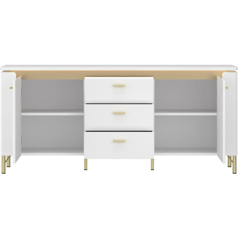Furniture To Go Lazio White TV Cabinet 2 Door 3 Drawer The Home and Office Stores