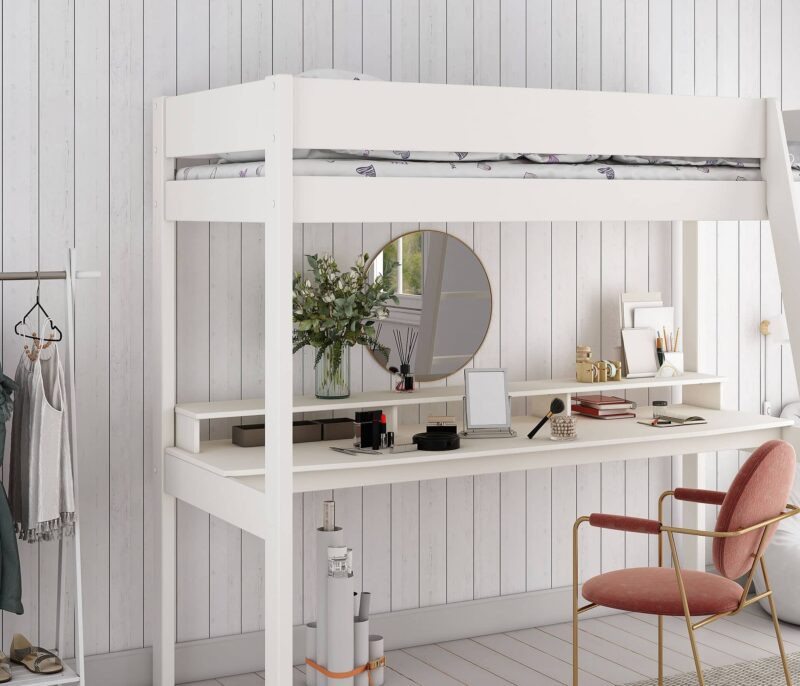 Kids Avenue Estella White Gaming High Sleeper Bed 1 with Desk The Home and Office Stores