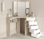 Parisot Beauty Bar Corner Dressing Table Oak and White The Home and Office Stores