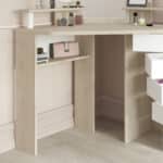 Parisot Beauty Bar Corner Dressing Table Oak and White The Home and Office Stores