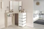 Parisot Beauty Bar Corner Dressing Table Oak and White The Home and Office Stores