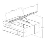 Parisot Travel 3 Ottoman Storage Bed The Home and Office Stores