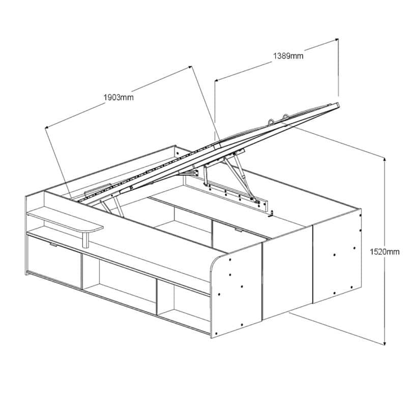 Parisot Travel 3 Ottoman Storage Bed The Home and Office Stores