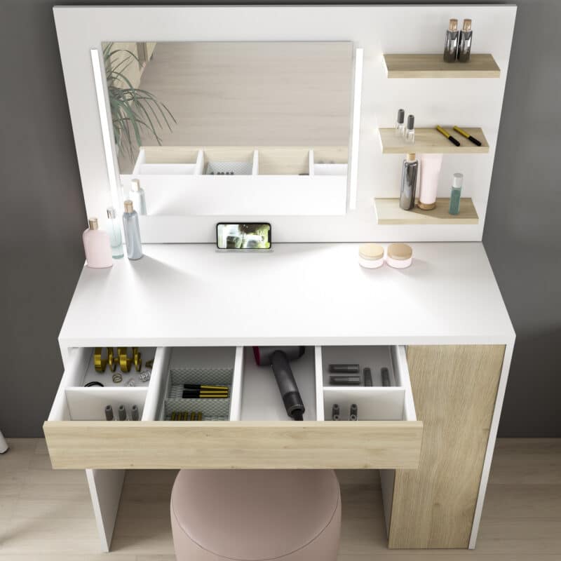 Trasman Glamour Beauty Bar Dressing Table The Home and Office Stores
