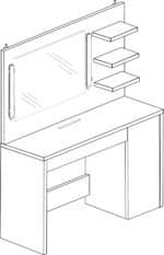 Trasman Glamour Beauty Bar Dressing Table The Home and Office Stores
