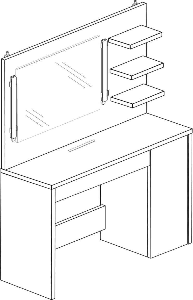 Trasman Glamour Beauty Bar Dressing Table The Home and Office Stores