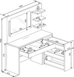 Trasman Glamour Beauty Bar Dressing Table The Home and Office Stores