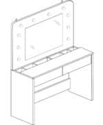 Trasman Hollywood Beauty Bar Dressing Table The Home and Office Stores