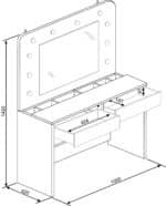 Trasman Hollywood Beauty Bar Dressing Table The Home and Office Stores