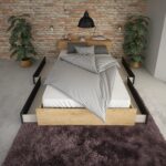 Trasman Jazz Double Bed Oak and Graphite The Home and Office Stores