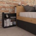Trasman Jazz Double Bed Oak and Graphite The Home and Office Stores