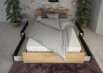 Trasman Jazz Double Bed Oak and Graphite The Home and Office Stores