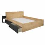 Trasman Jazz Double Bed Oak and Graphite The Home and Office Stores