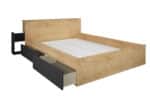 Trasman Jazz Double Bed Oak and Graphite The Home and Office Stores