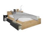 Trasman Jazz Double Bed Oak and Graphite The Home and Office Stores