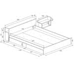 Trasman Jazz Double Bed Oak and Graphite The Home and Office Stores