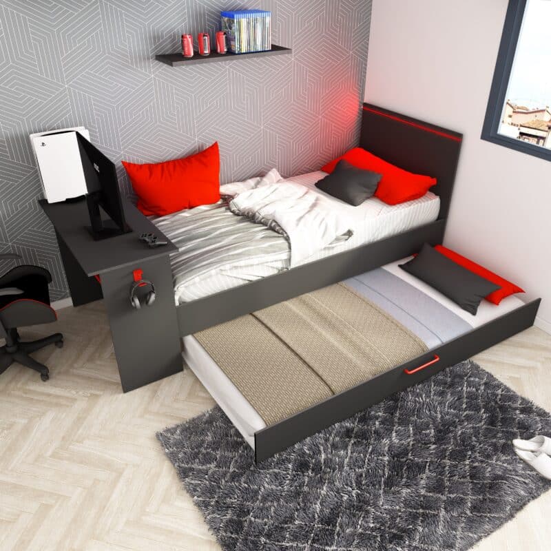 Trasman Kids B Zone gaming single bed with trundle drawer