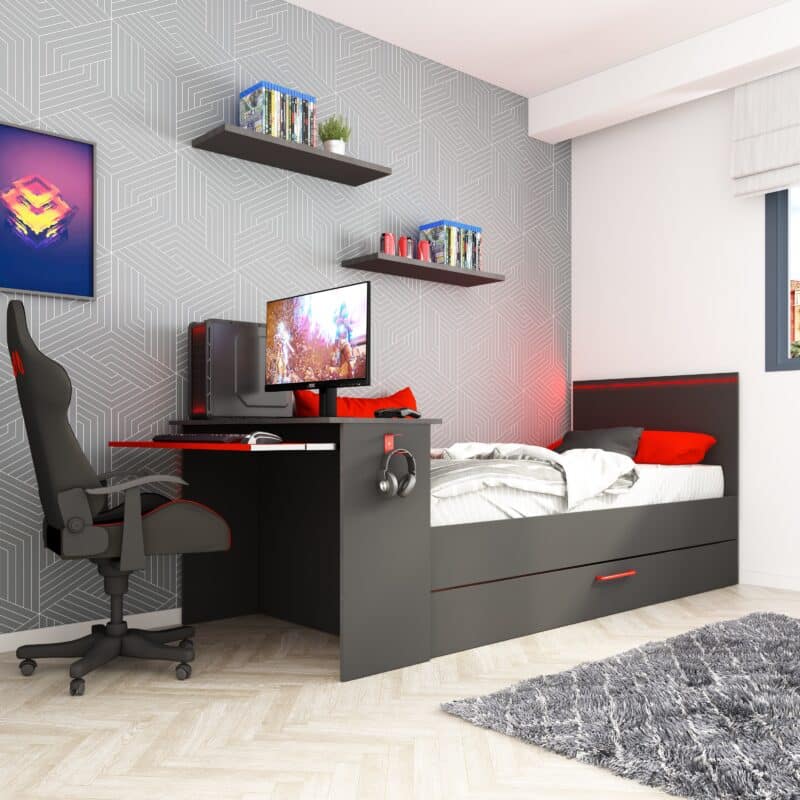 Trasman Kids B Zone Gaming Single Bed With Trundle Drawer The Home and Office Stores