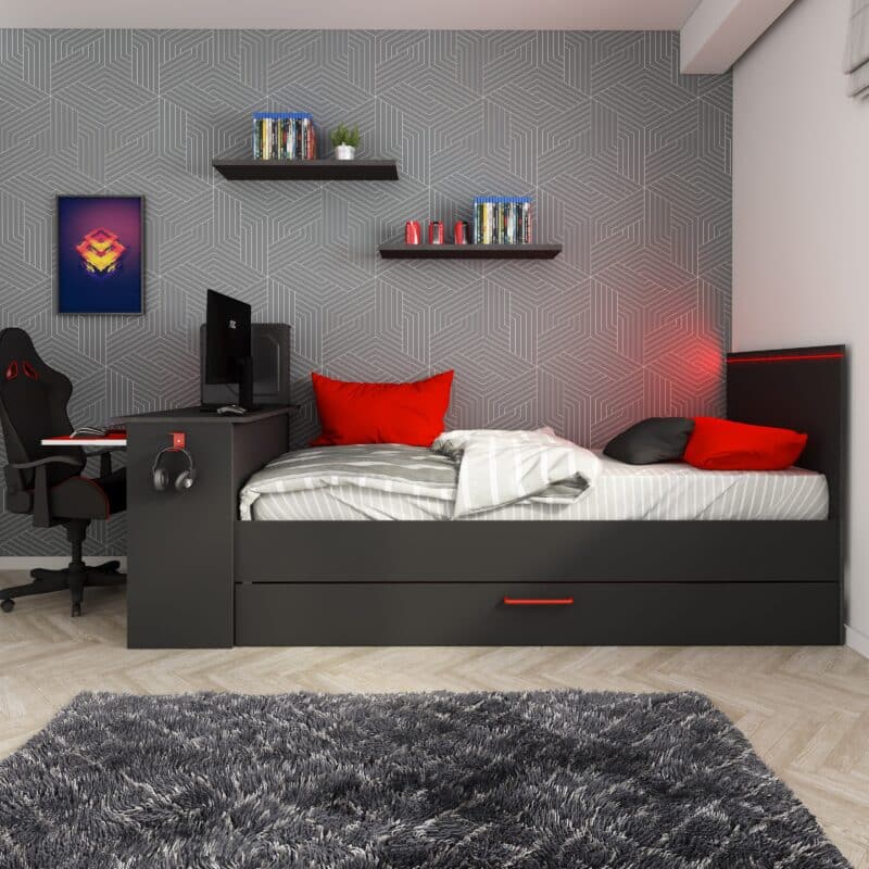 Trasman Kids B Zone Gaming Single Bed With Trundle Drawer The Home and Office Stores