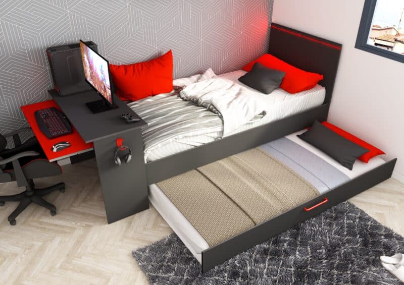 Trasman Kids B Zone Gaming Single Bed With Trundle Drawer The Home and Office Stores