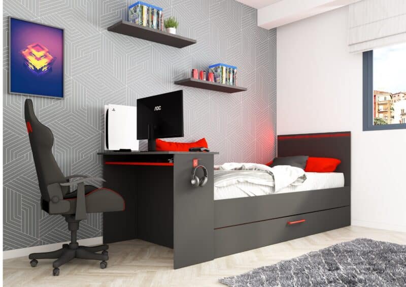 Trasman Kids B Zone Gaming Single Bed With Trundle Drawer The Home and Office Stores
