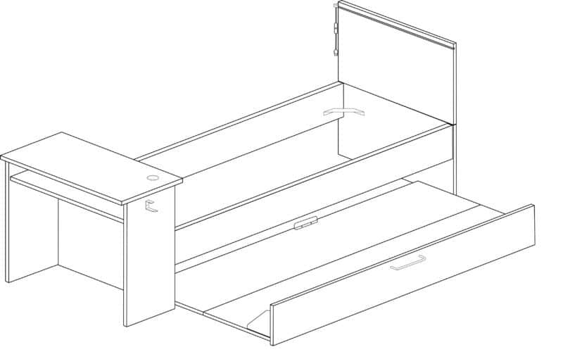 Trasman Kids B Zone Gaming Single Bed With Trundle Drawer The Home and Office Stores