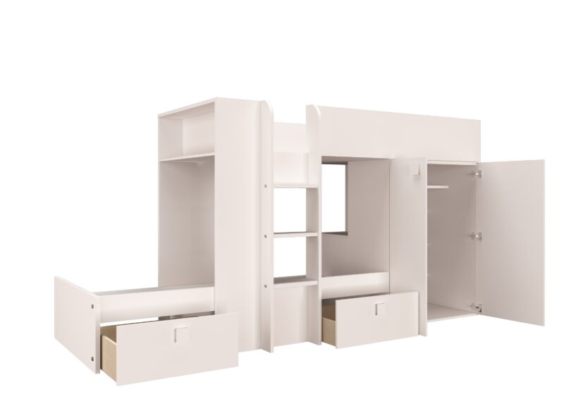 Trasman Kids Barca Bunk Bed All White The Home and Office Stores