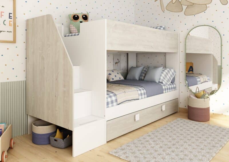 Trasman Kids Easy Bunkbed with Staircase The Home and Office Stores