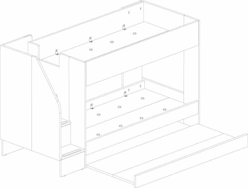 Trasman Kids Easy Bunkbed with Staircase The Home and Office Stores