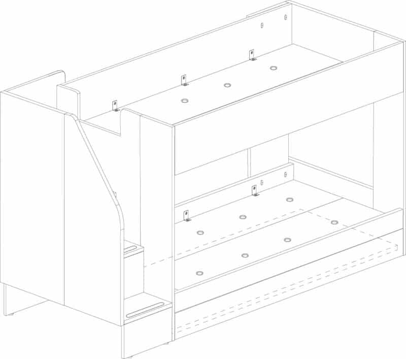 Trasman Kids Easy Bunkbed with Staircase The Home and Office Stores