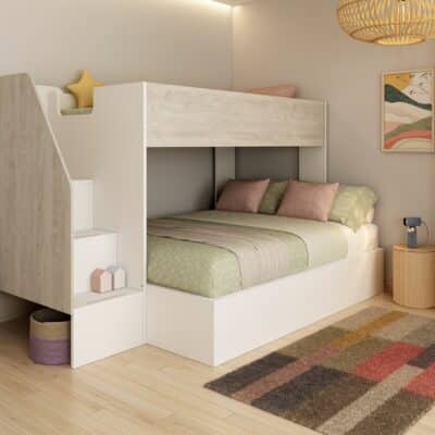 Trasman Kids Easy Triple Bunkbed with Staircase