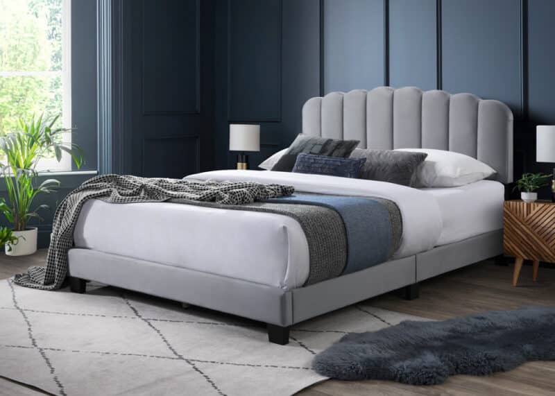 Flintshire Furniture Hope Grey Fabric Bed The Home and Office Stores