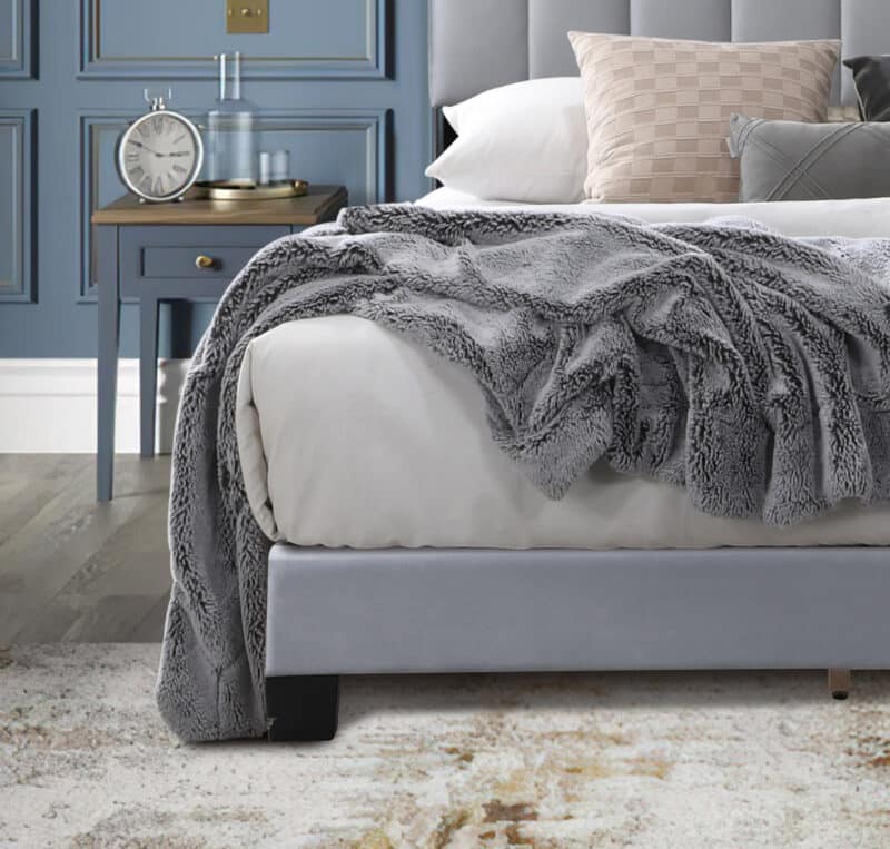 Flintshire Furniture Hope Grey Fabric Bed The Home and Office Stores