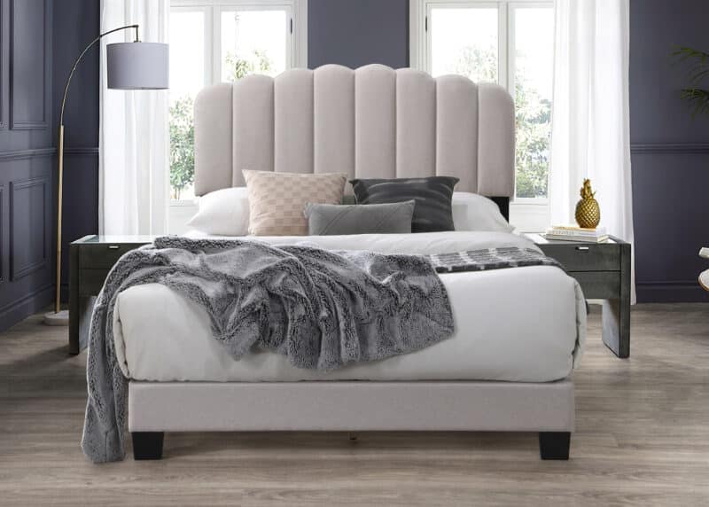 Flintshire Furniture Hope pebble fabric bed
