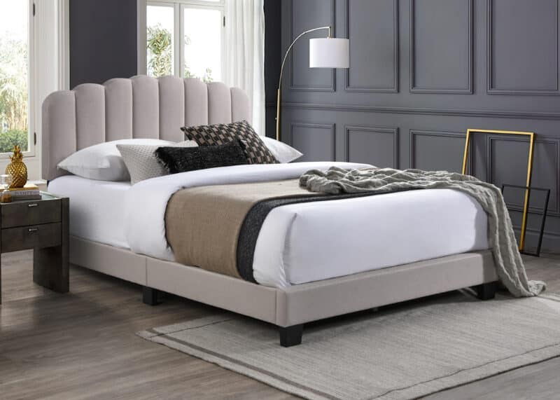 Flintshire Furniture Hope Pebble Fabric Bed The Home and Office Stores